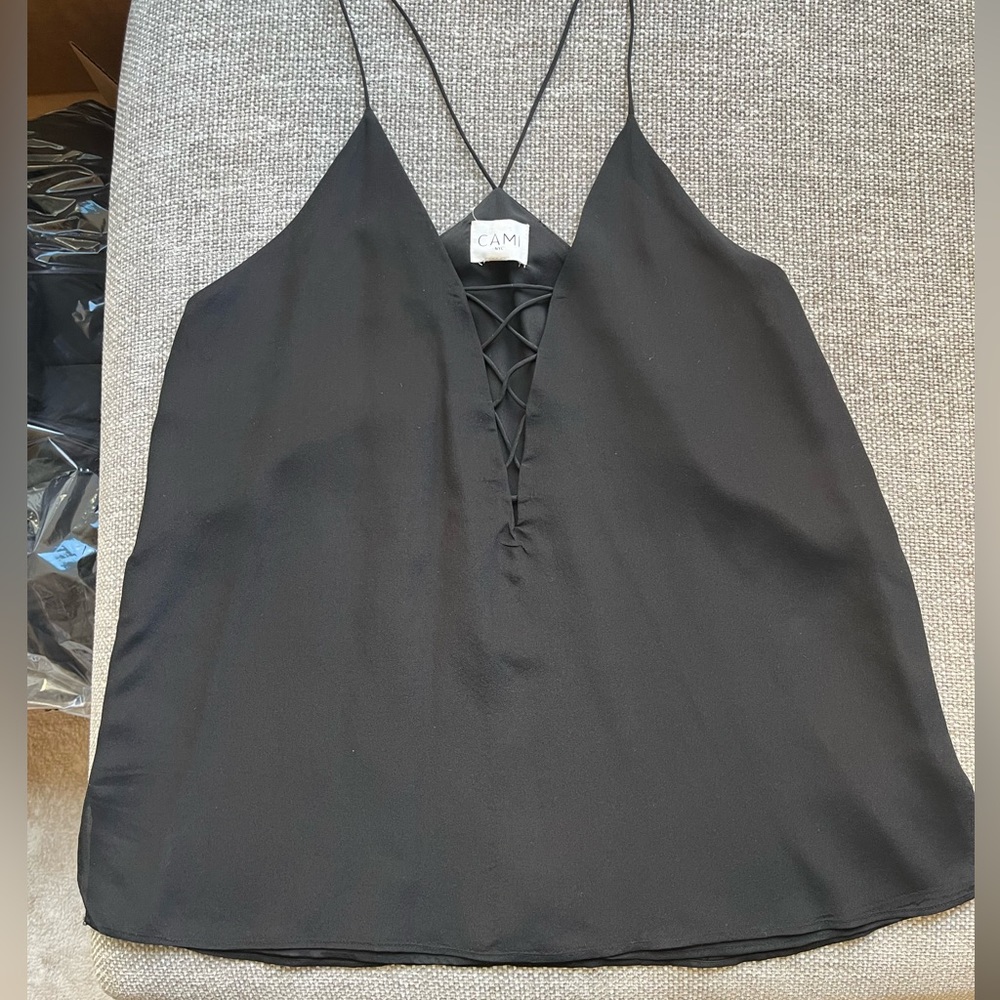 Cami NYC cutout silk top